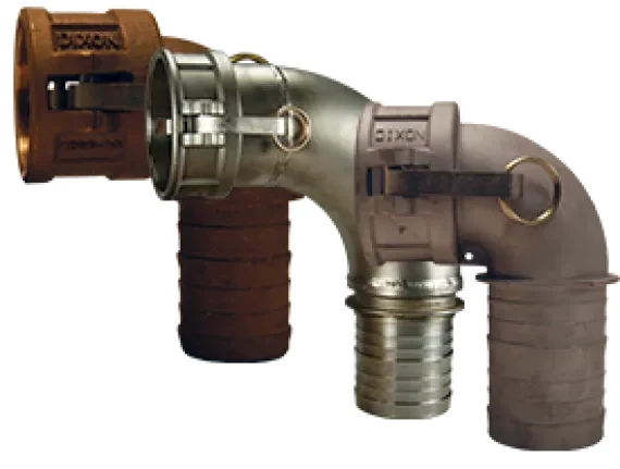 Dixon Camlock Type C — female coupler × hose shank, 90° elbow