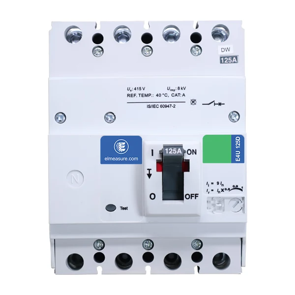 Elmeasure MCCBs — E3U/E4U thermal magnetic (IP40)
